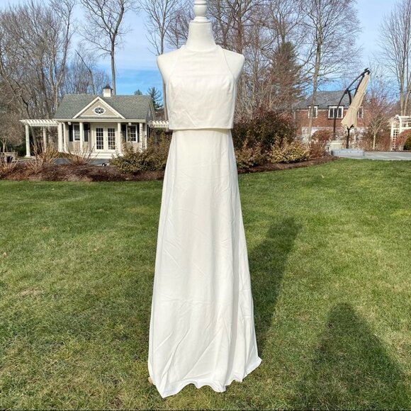 NWT Anthropologie BHLDN Jill Stuart Iva Crepe Maxi Dress Wedding Bridal Size 2 - Picture 9 of 14